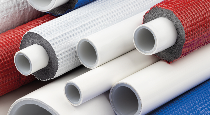 Horizontal preview image of K-FLEX multilayer pipes with and without insulation