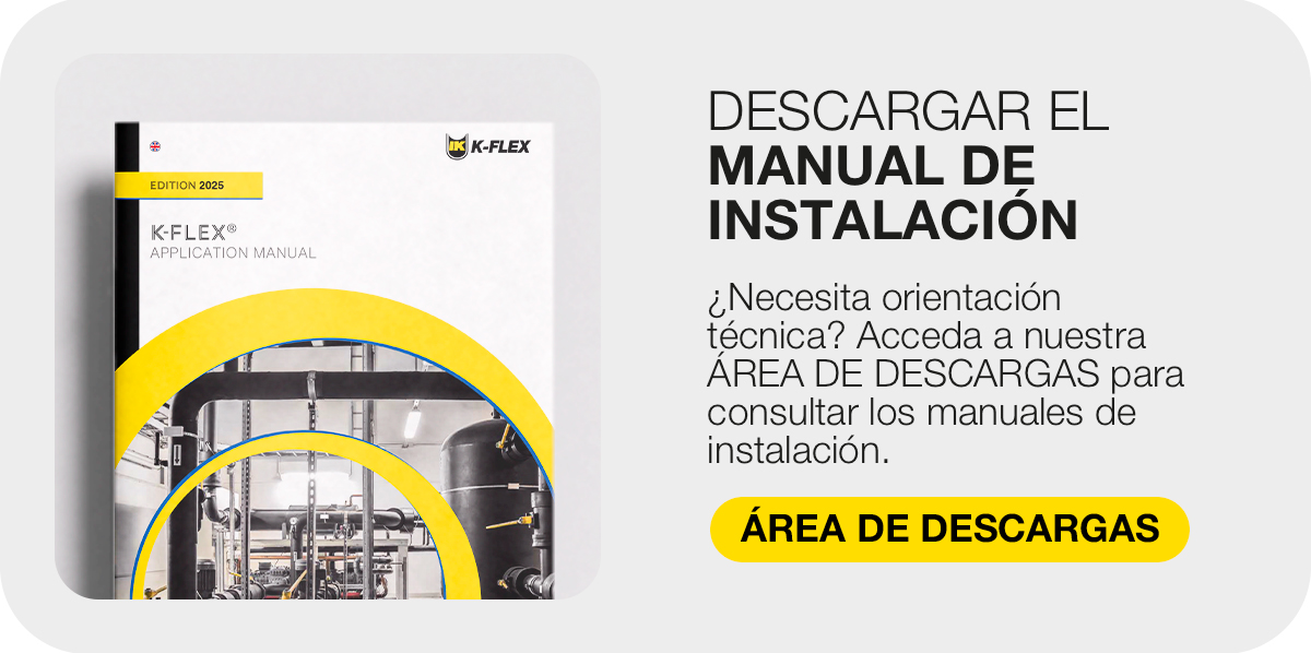 CTA de K-FLEX para descargar el manual de instalación de aislamiento en sistemas de aire acondicionado.