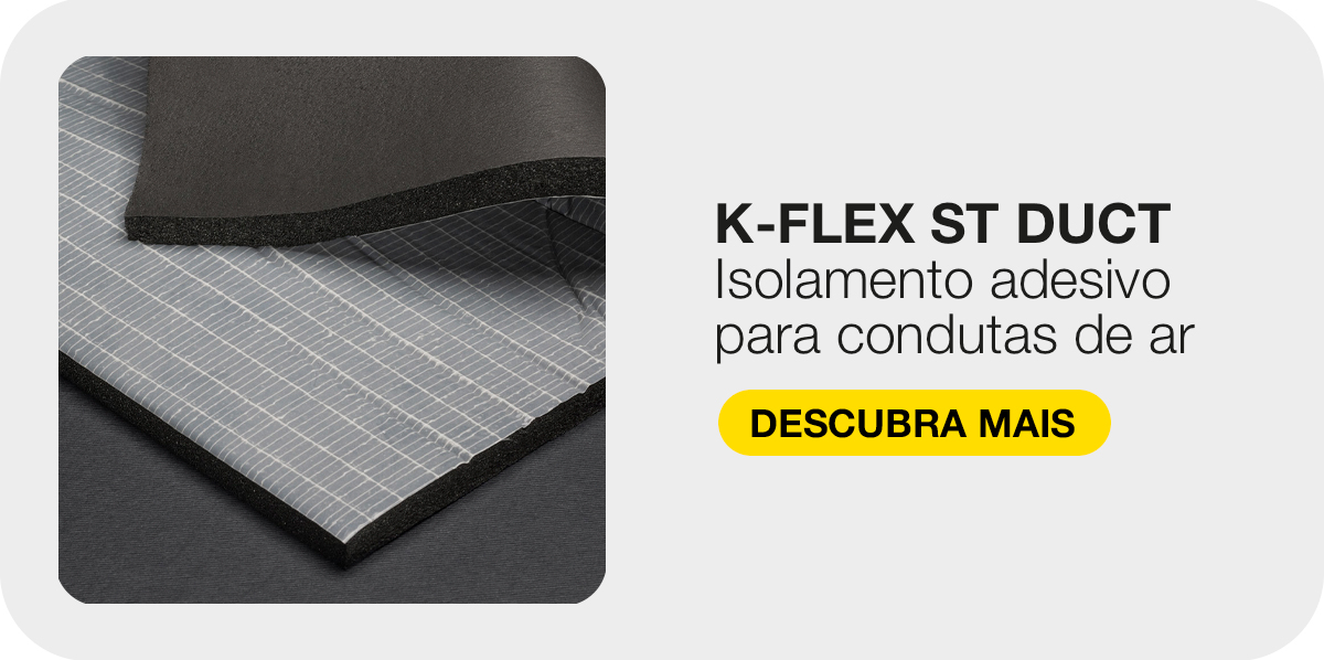 Material K-FLEX ST DUCT para isolamento adesivo de condutas de ar.