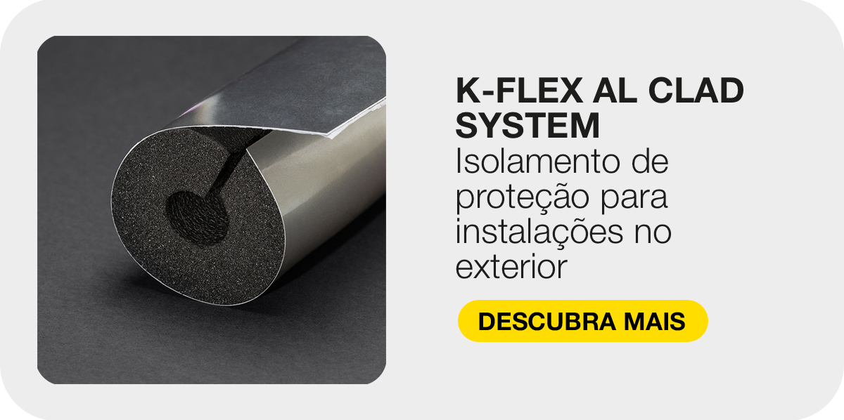 Secção de isolamento K-FLEX AL CLAD System para proteção de instalações no exterior.
