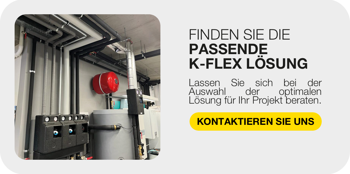 Call-to-Action-Grafik zum Finden der passenden K-FLEX Losung fur Rohrisolierungsprojekte.
